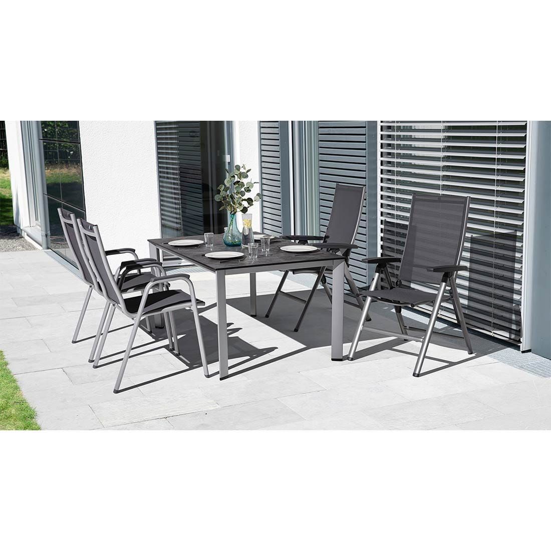 Kettler Cirrus Silver Line Klappsessel verstellbar Aluminium/Outdoorgewebe