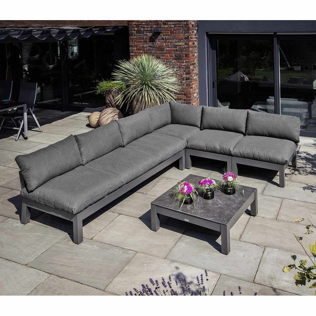 Kettler Comfort Ecklounge inkl. Loungetisch Aluminium/Agora