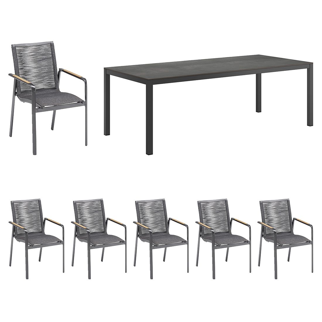 Kettler Diamond Gartenmöbel-Set (6 Plätze) mit OUTLIV. Tisch 220x100cm
