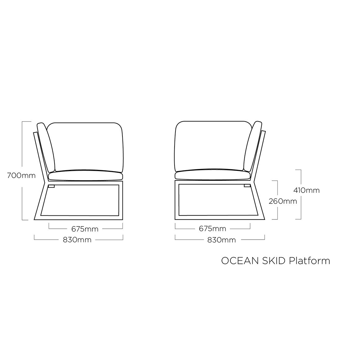 Kettler Ocean Skid Platform Eck-/Endmodul verstellbar Aluminium/Agora