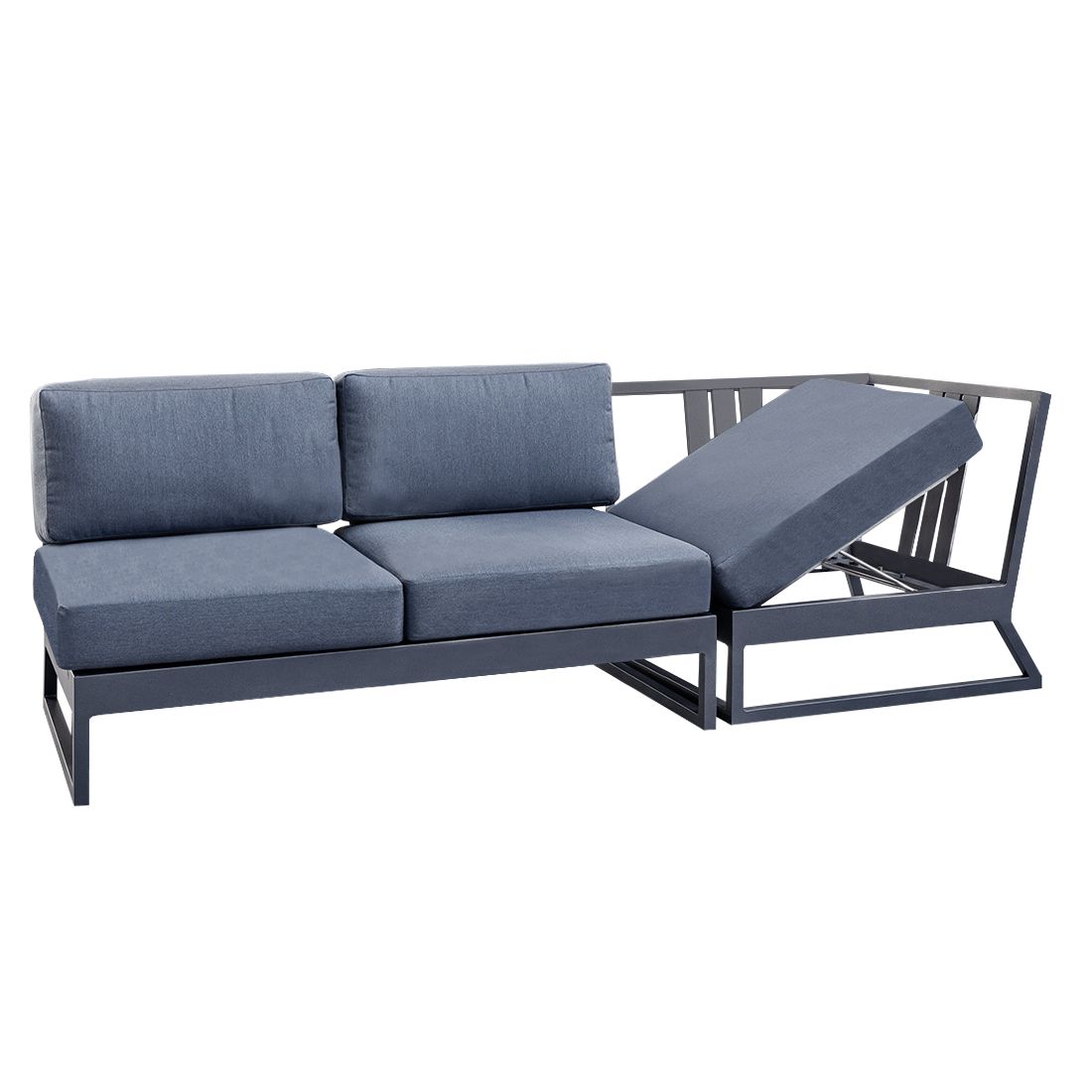 Kettler Ocean Skid Platform Gartenloungesofa verstellbar Aluminium/Agora