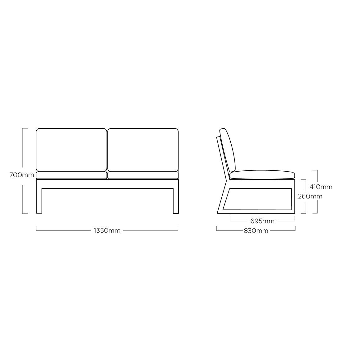 Kettler Ocean Skid Platform Gartenloungesofa verstellbar Aluminium/Agora
