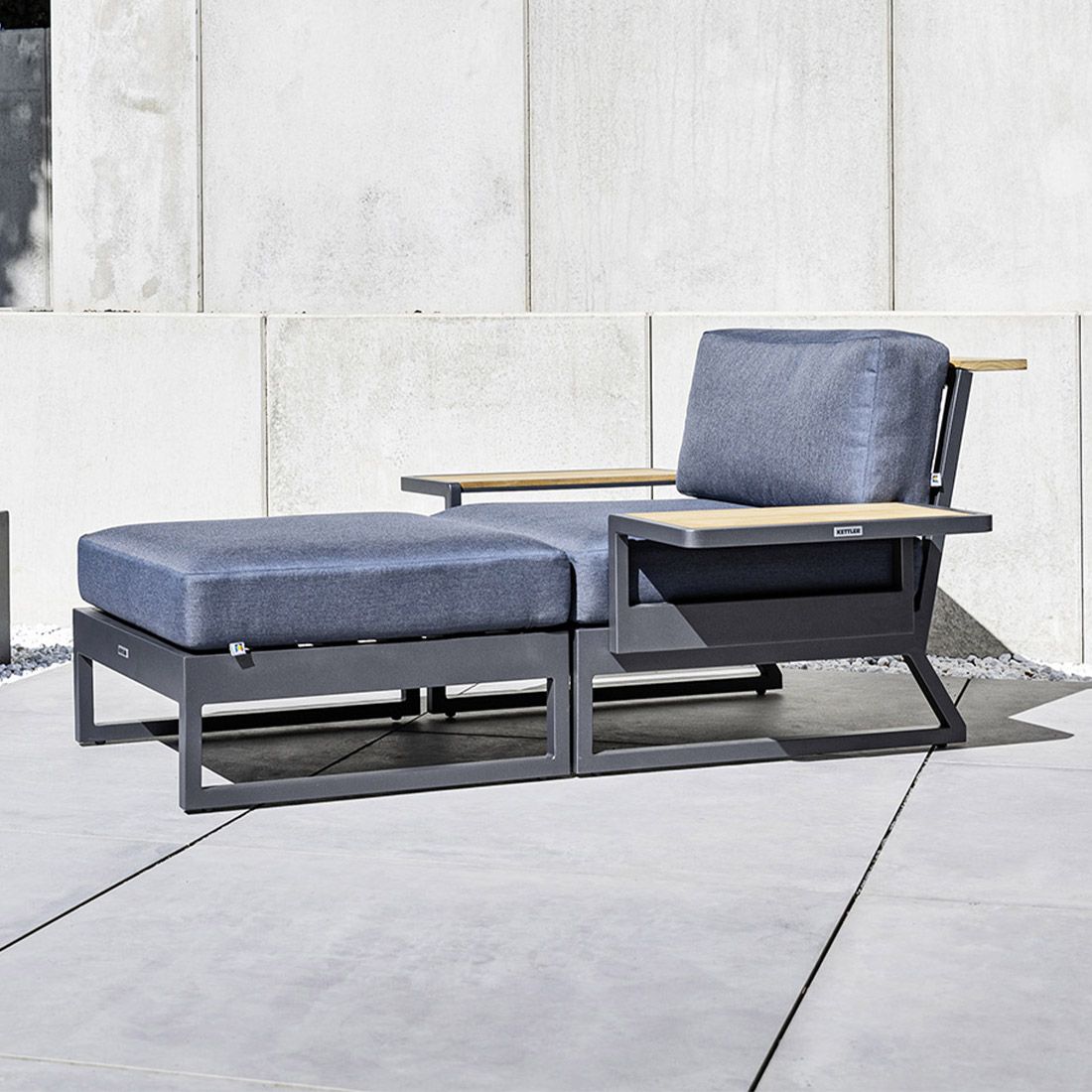 Kettler Ocean Skid Platform Loungesessel inkl. Loungehocker Aluminium/Agora
