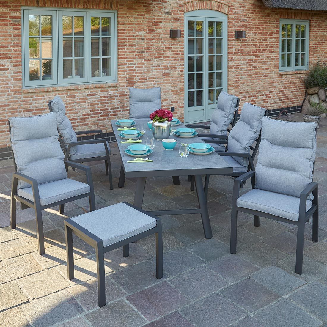 LC Garden Bondino Gartenmöbel-Set L verstellbar (6 Plätze) Tisch 160/210x90cm