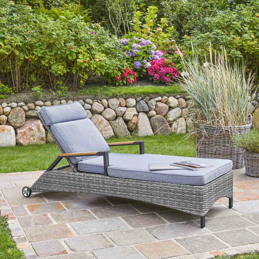 LC Garden Keramo Gartenliege verstellbar Aluminium/Geflecht