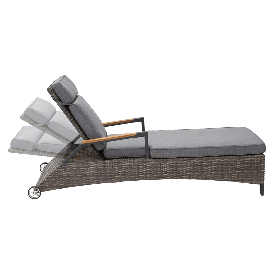 LC Garden Keramo Gartenliege verstellbar Aluminium/Geflecht