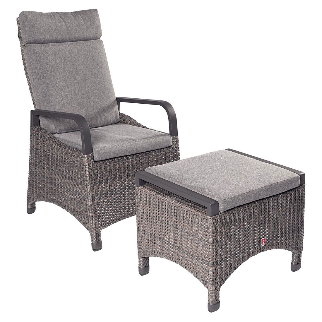LC Garden Komido Gartenhocker Aluminium/Geflecht