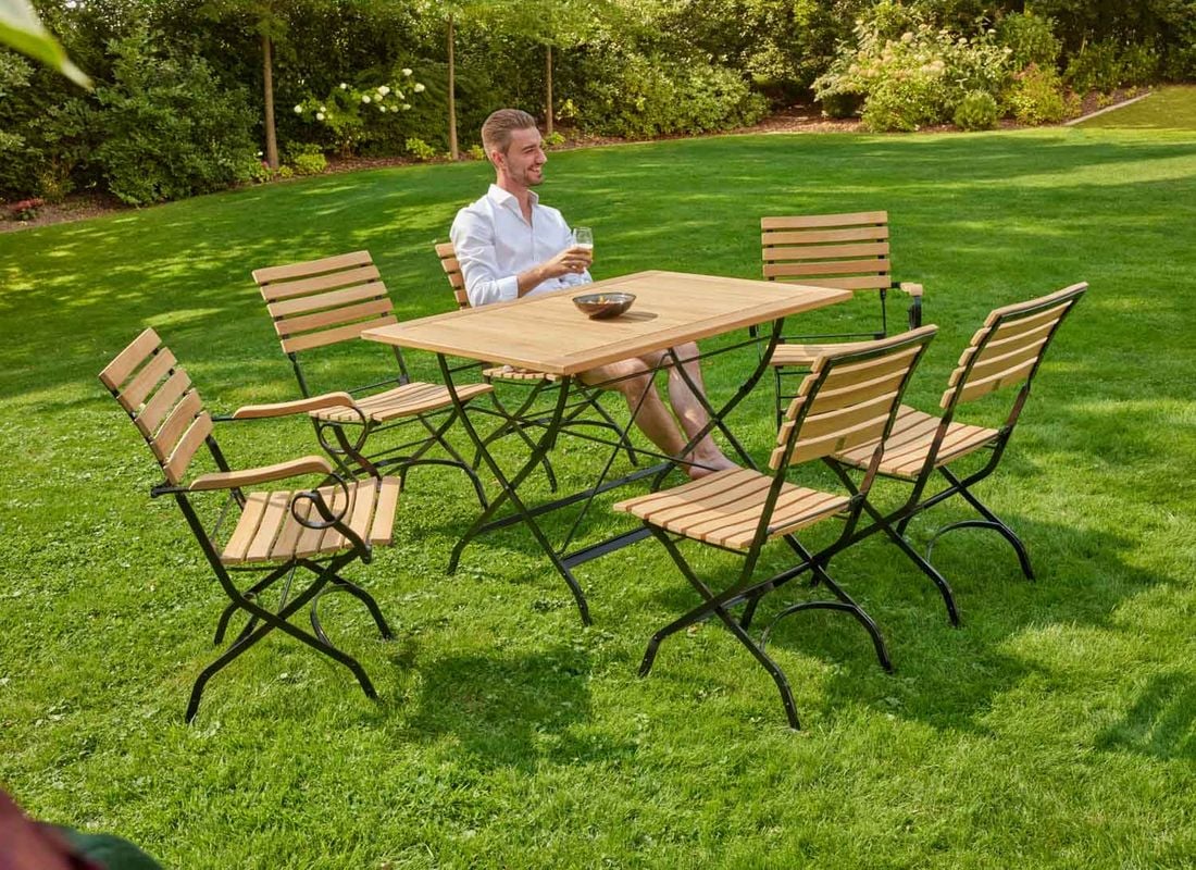 LC Garden Wimbledon Biergartensessel Stahl/Teak