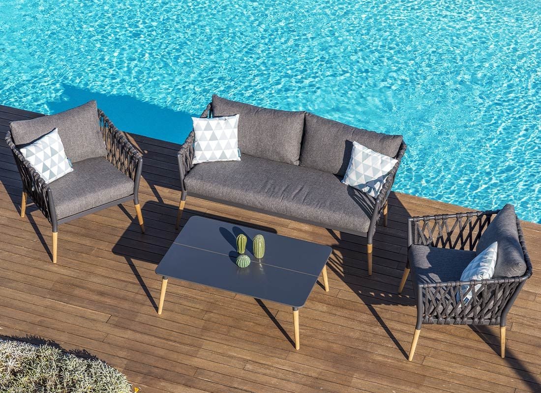 LifestyleGarden Ipanema Loungetisch 110x70cm Teak/Wide-Duraboard