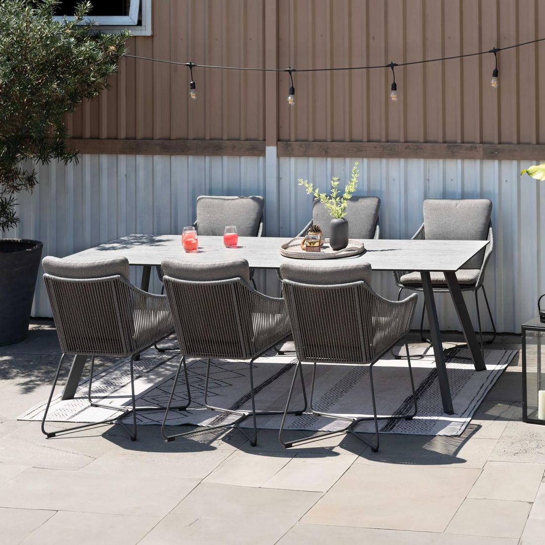 LifestyleGarden Opal Gartenmöbel-Set L (6 Plätze) Tisch 220x90cm