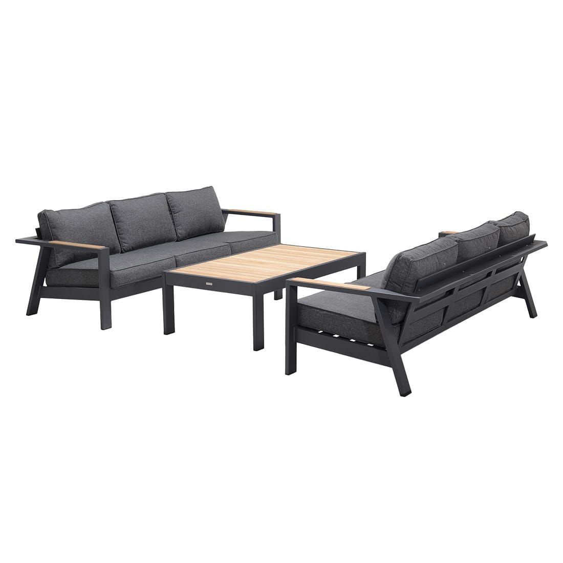 LifestyleGarden Palau Loungetisch 143x80cm Aluminium/Teak