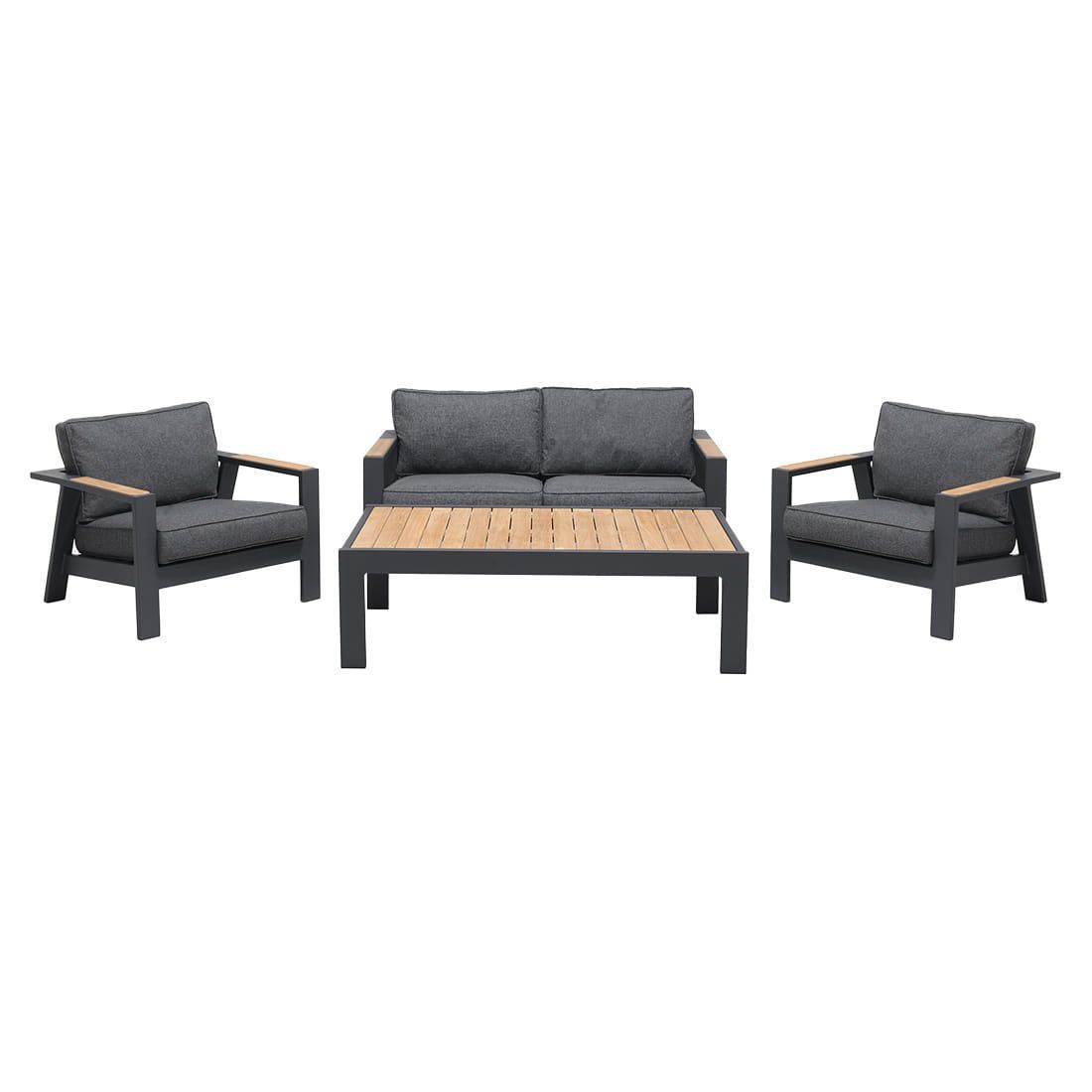 LifestyleGarden Palau Loungetisch 143x80cm Aluminium/Teak