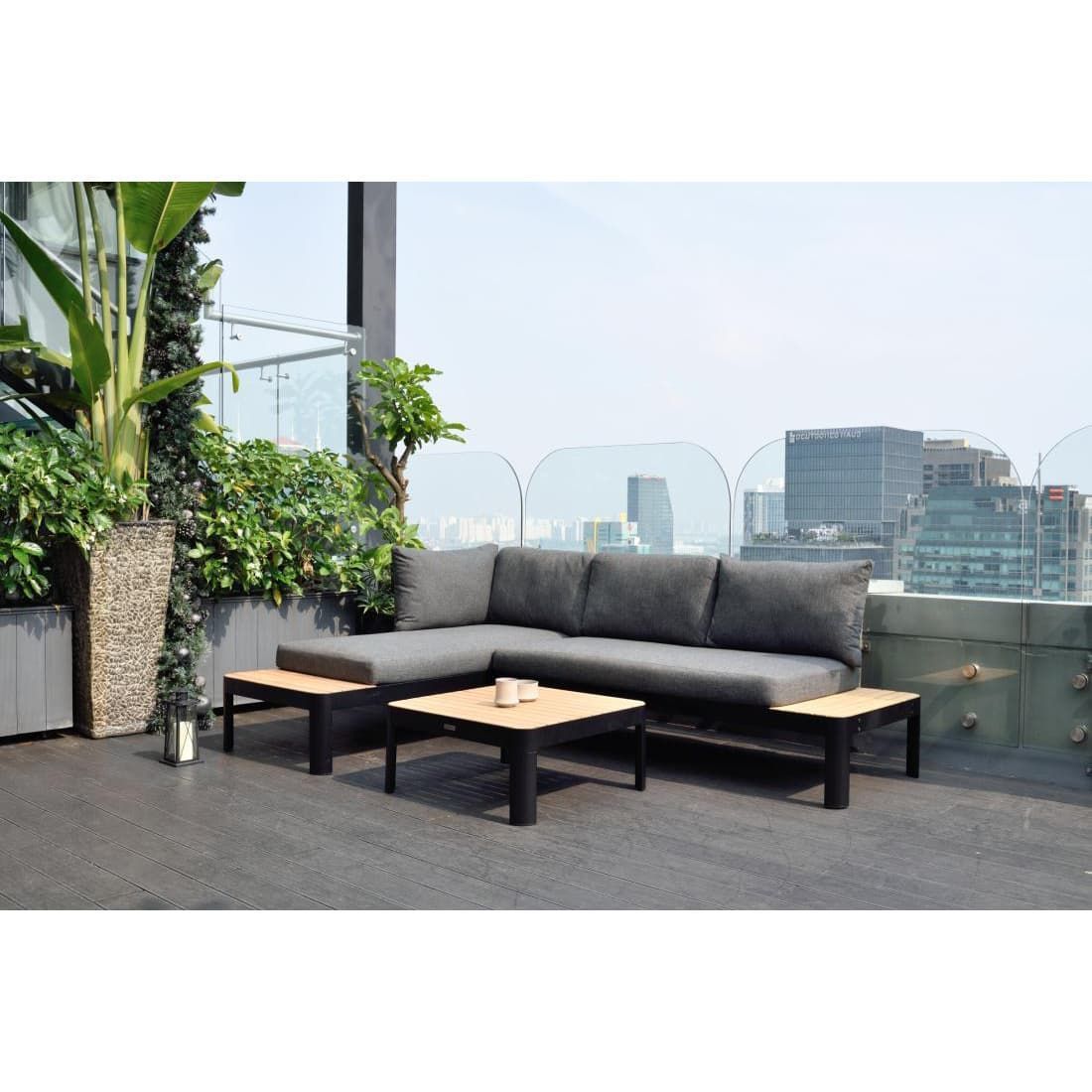 LifestyleGarden Portals Gartensofa Aluminium/Teak/Olefin