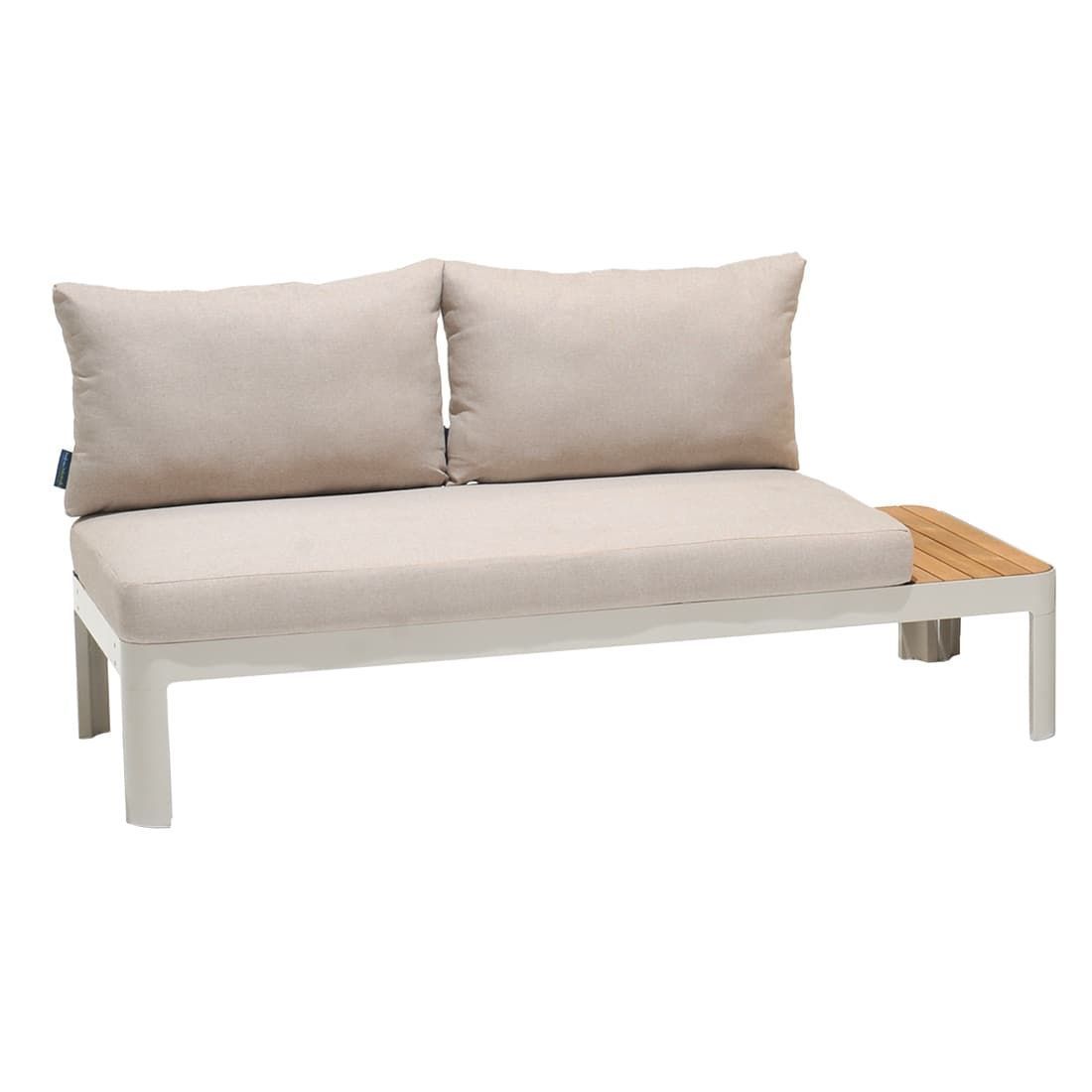 LifestyleGarden Portals Gartenloungesofa inkl. Beistelltisch Aluminium/Teak/Olefin