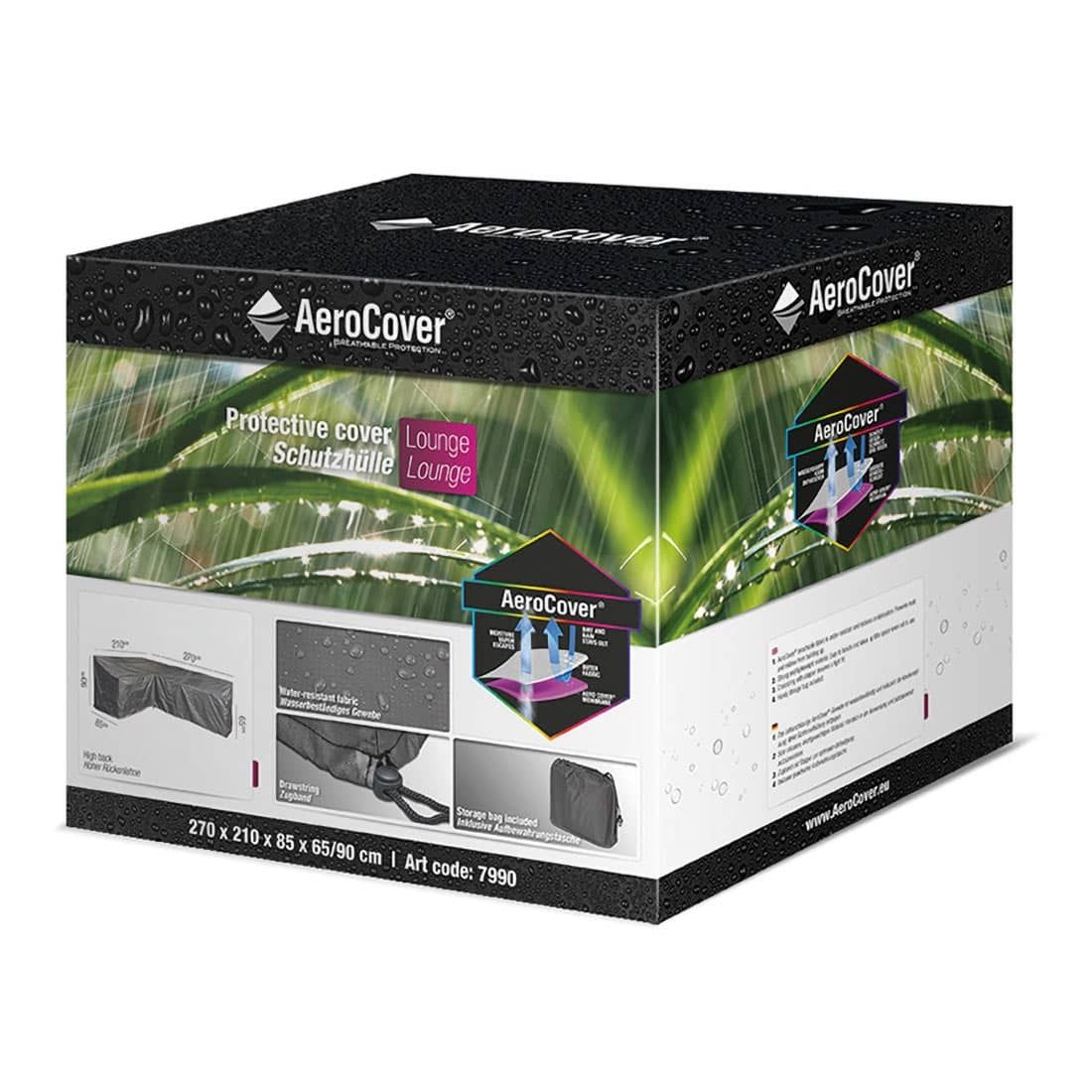 AeroCover Schutzhülle für Ecklounge 270x210x85x65/90cm Polyester