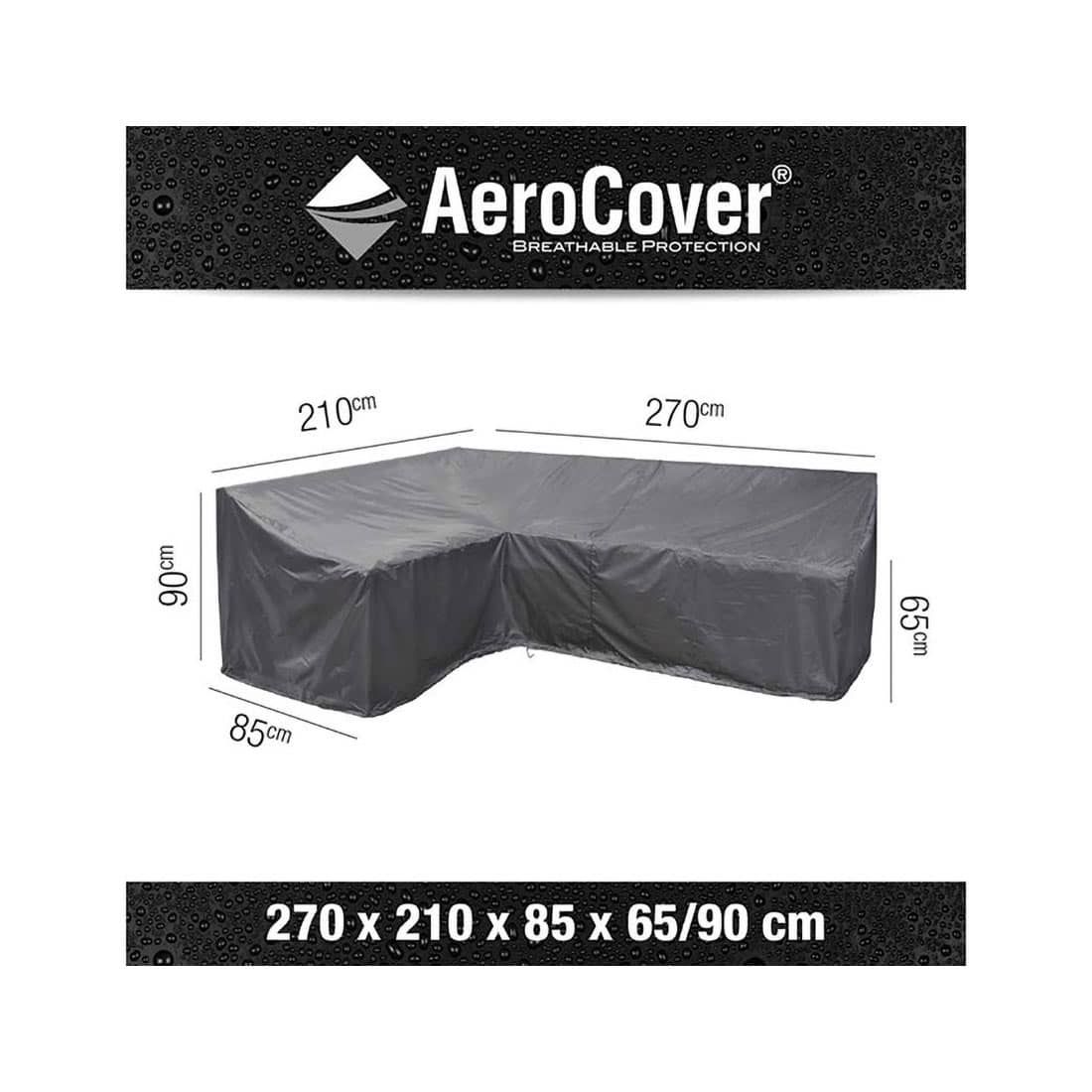 AeroCover Schutzhülle für Ecklounge 270x210x85x65/90cm Polyester