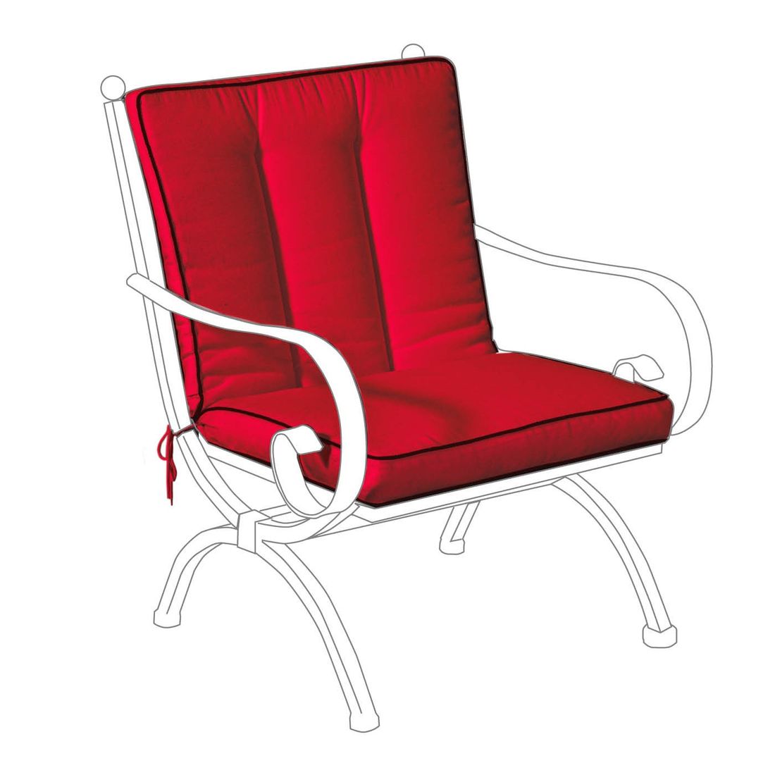 MBM Romeo Gartenstuhlauflage Niedriglehner 57x97cm Polyacryl