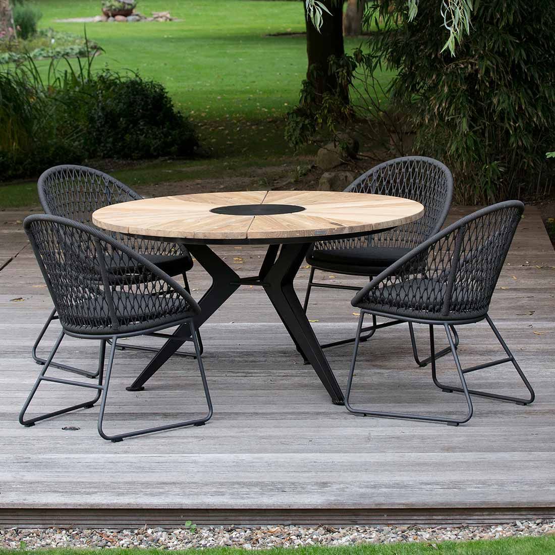 Niehoff Kuta Gartenmöbelset 5-tlg. mit Tisch Ø140cm