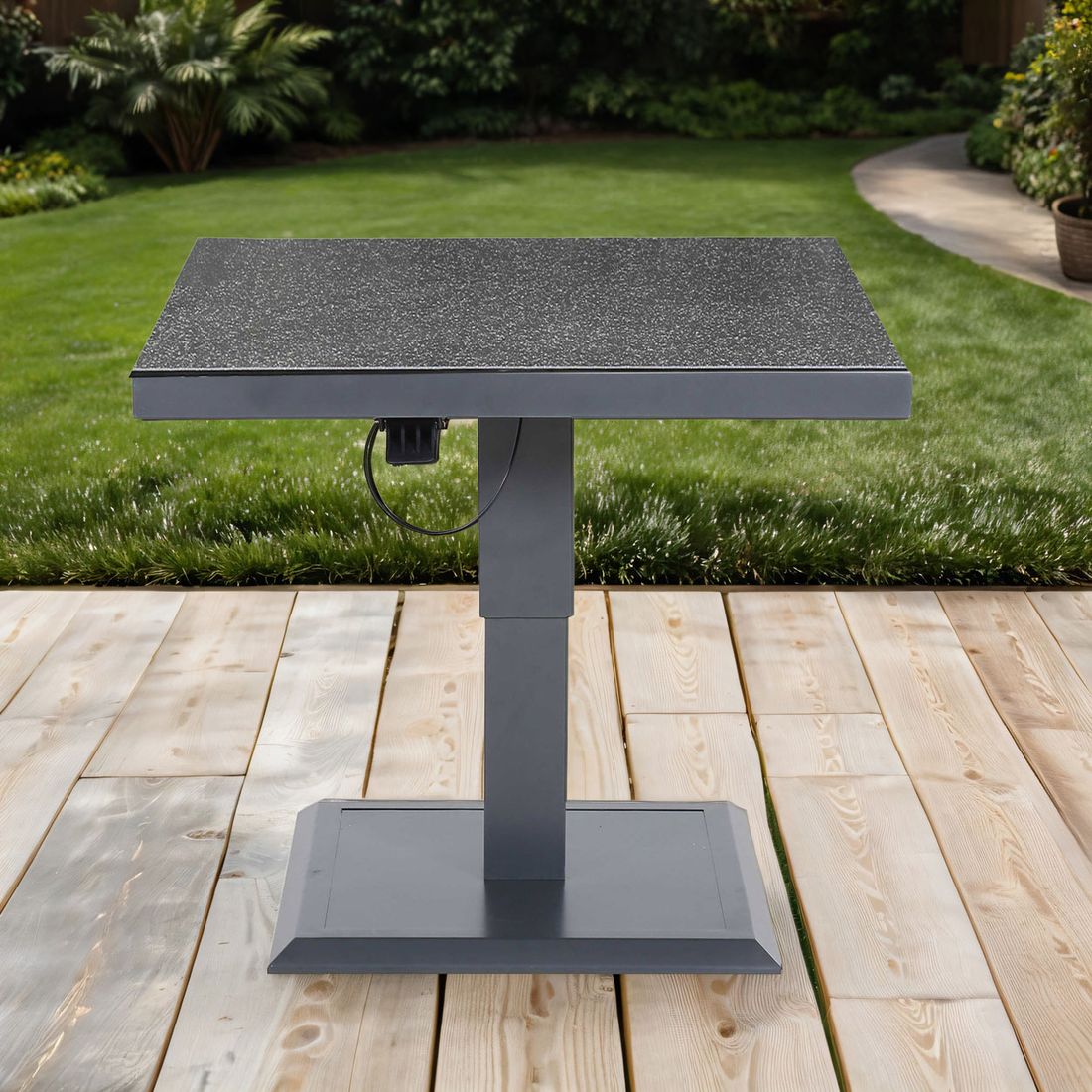 OUTLIV. Allround Gartentisch 85x85x53/74cm Aluminium/Glaskeramik