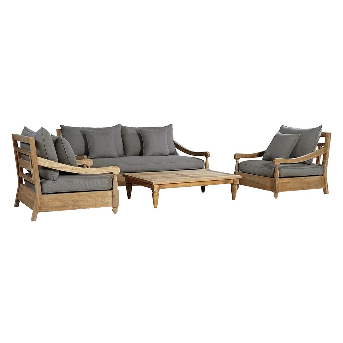 OUTLIV. Portofino Loungeset inkl. Loungetisch Teak/Olefin