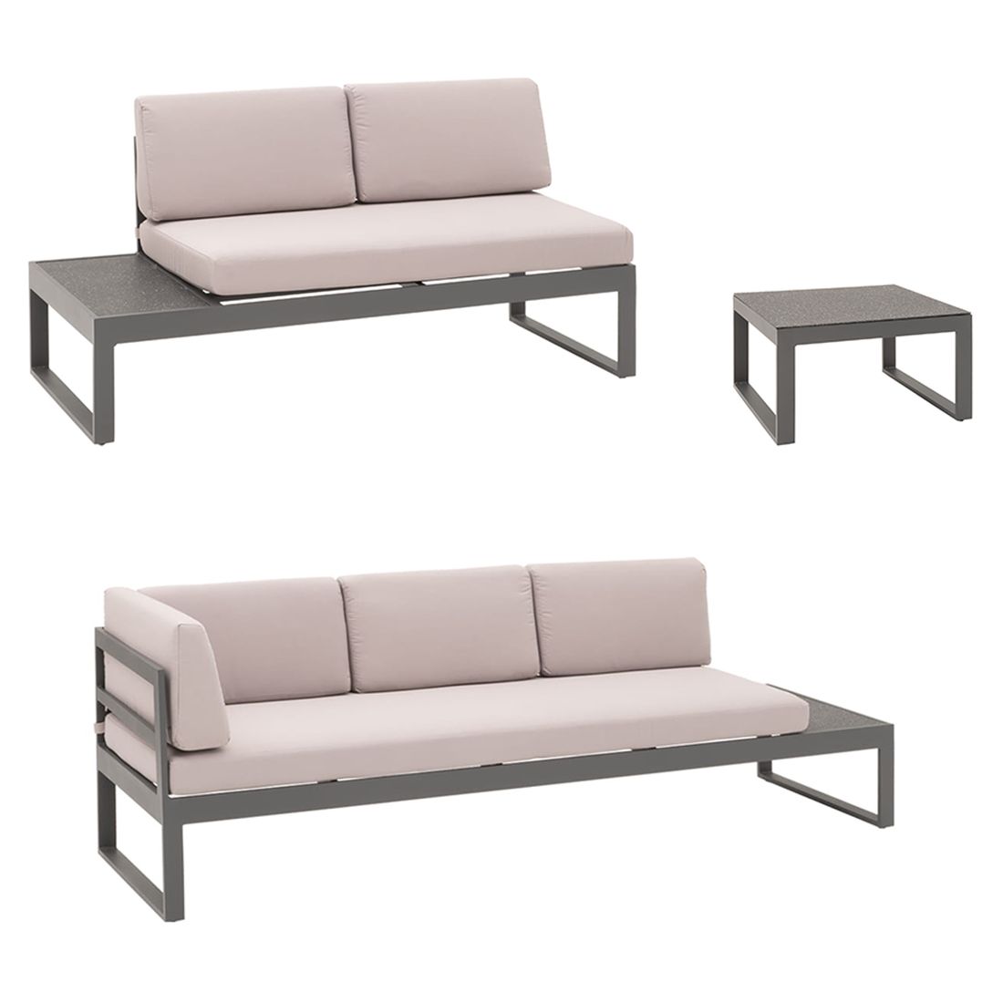 OUTLIV. Brescia Ecklounge Aluminium/Polster