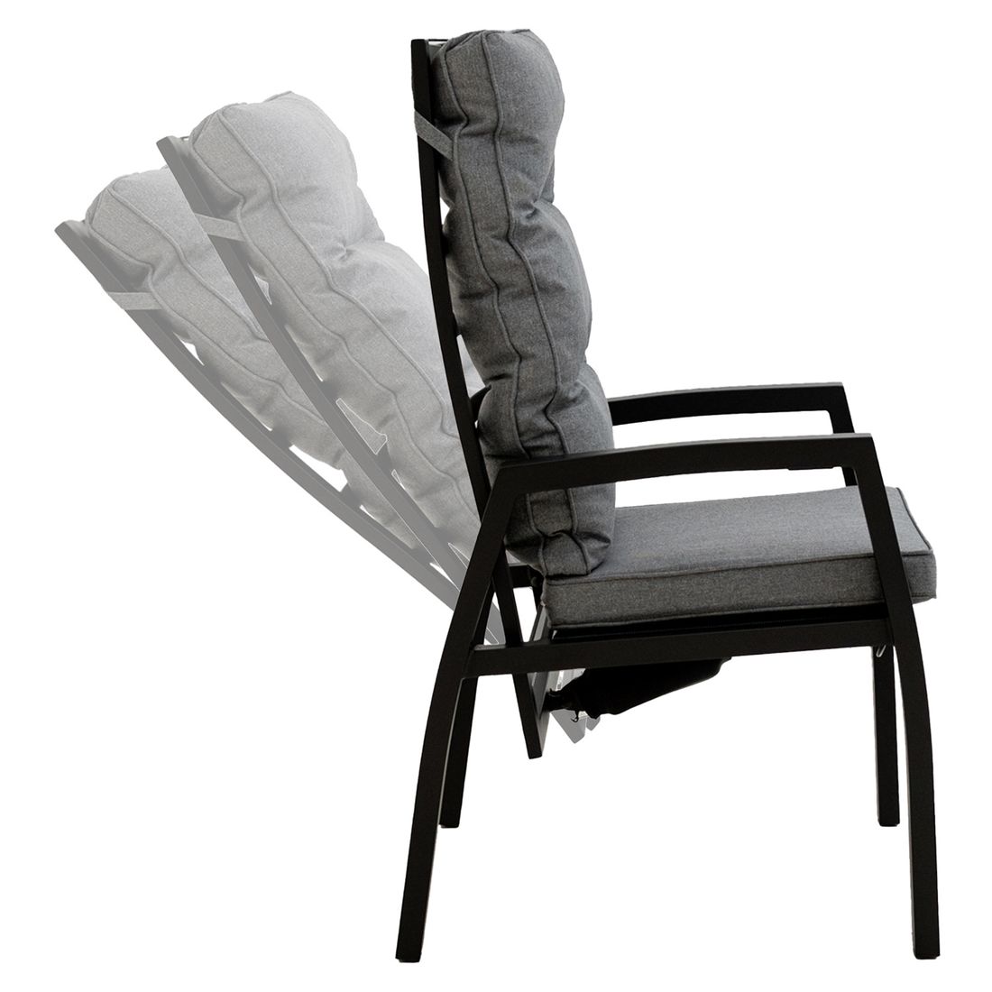OUTLIV. Canberra Gartensessel verstellbar Aluminium mit Sitz- und Rückenkissen