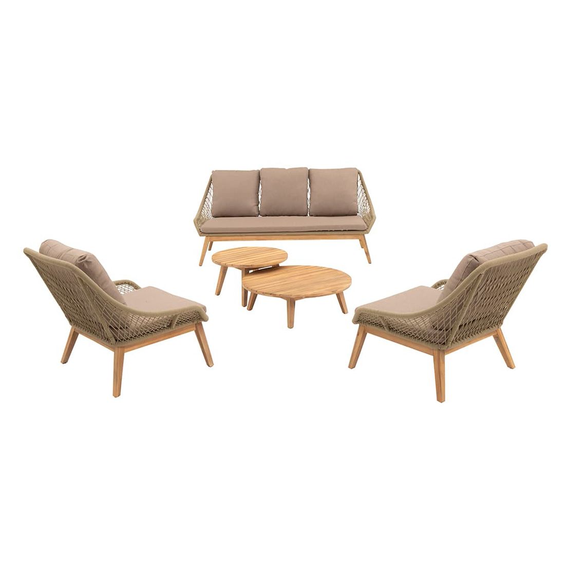 OUTLIV. Danao Loungeset inkl. Loungetisch Akazie/Rope