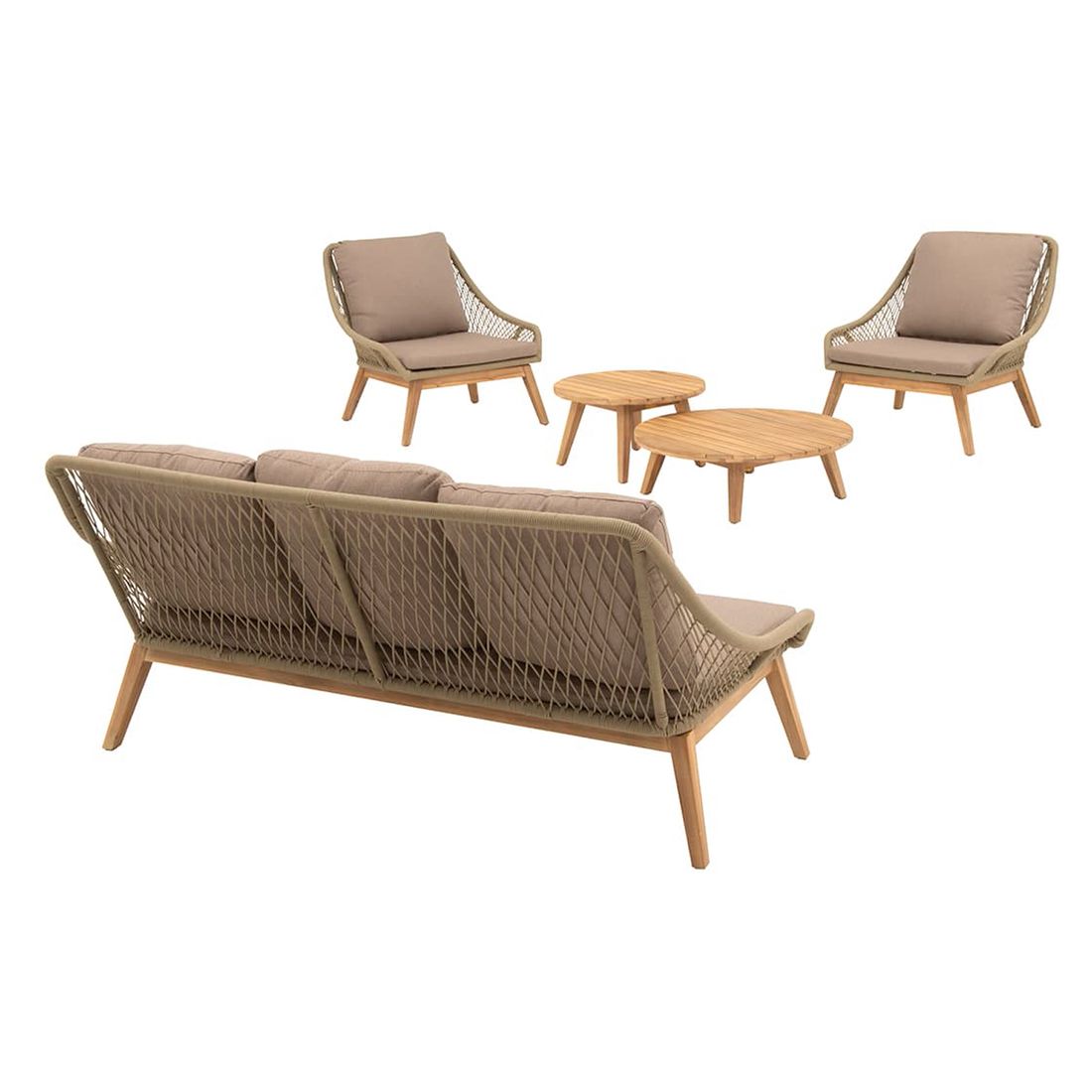 OUTLIV. Danao Loungeset inkl. Loungetisch Akazie/Rope