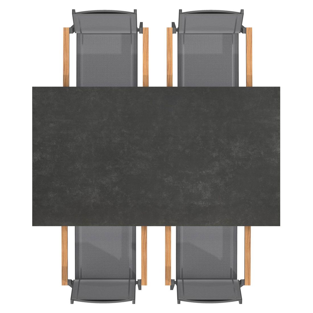 OUTLIV. Florenz Gartenmöbel-Set M (4 Plätze) Tisch 160x90cm