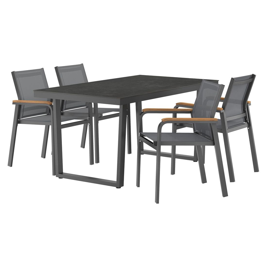 OUTLIV. Florenz Gartenmöbel-Set M (4 Plätze) Tisch 160x90cm Kufe
