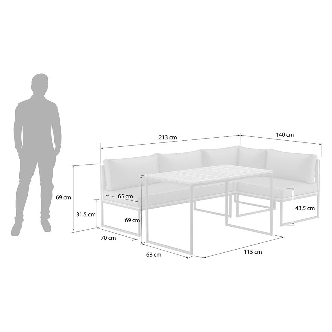 OUTLIV. Floris Dininglounge Stahl/Kunstfaser