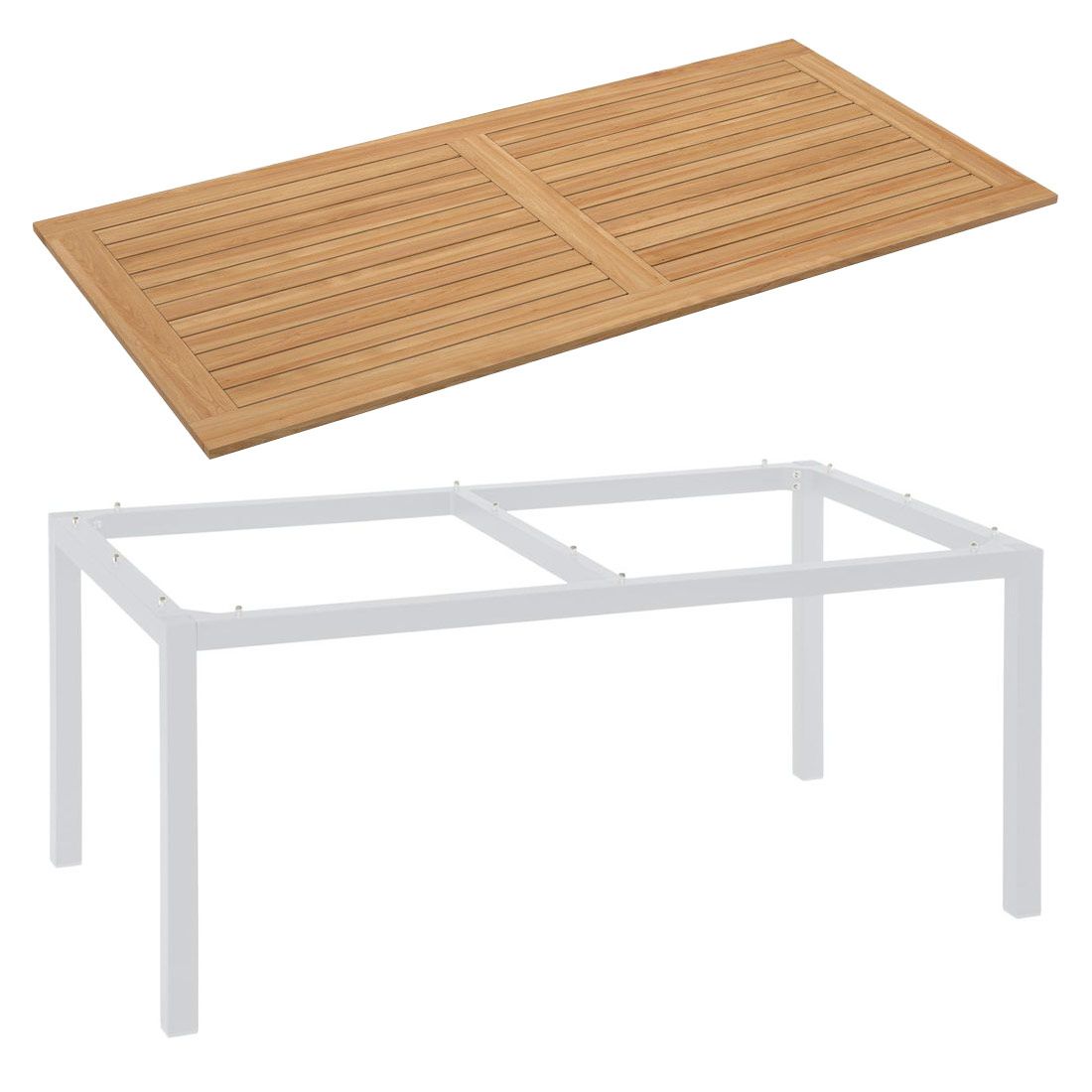 Stern Gartentisch 200x100cm Aluminium/Teak