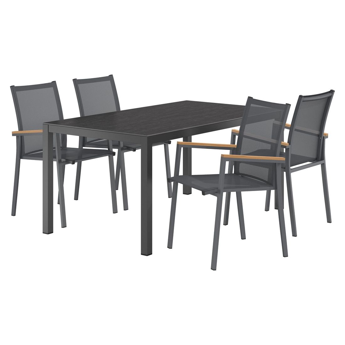 OUTLIV. Kobe Gartenmöbel-Set M (4 Plätze) Tisch 160x90cm