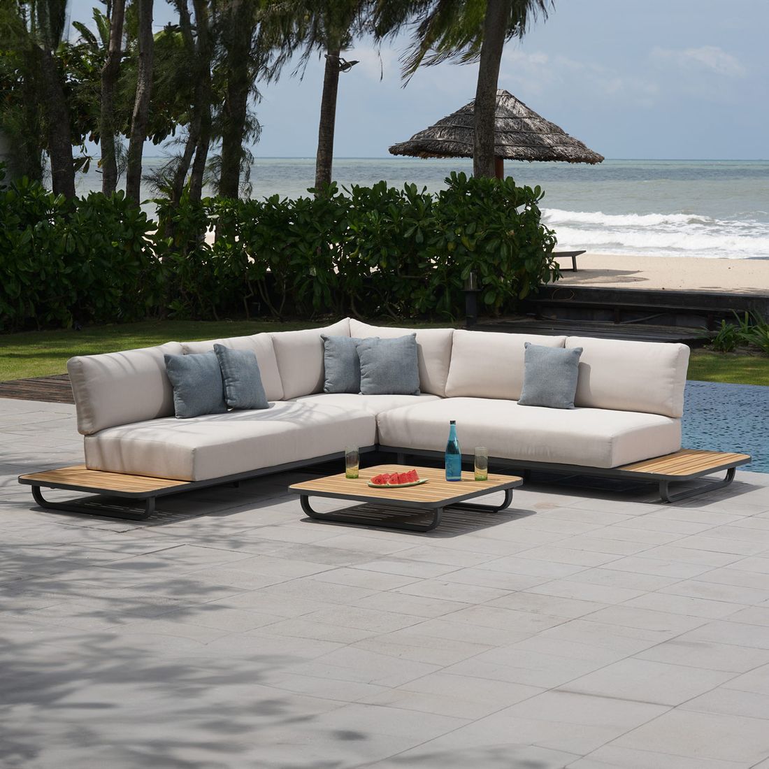 OUTLIV. Malibu Ecklounge inkl. Loungetisch Aluminium/Polyester