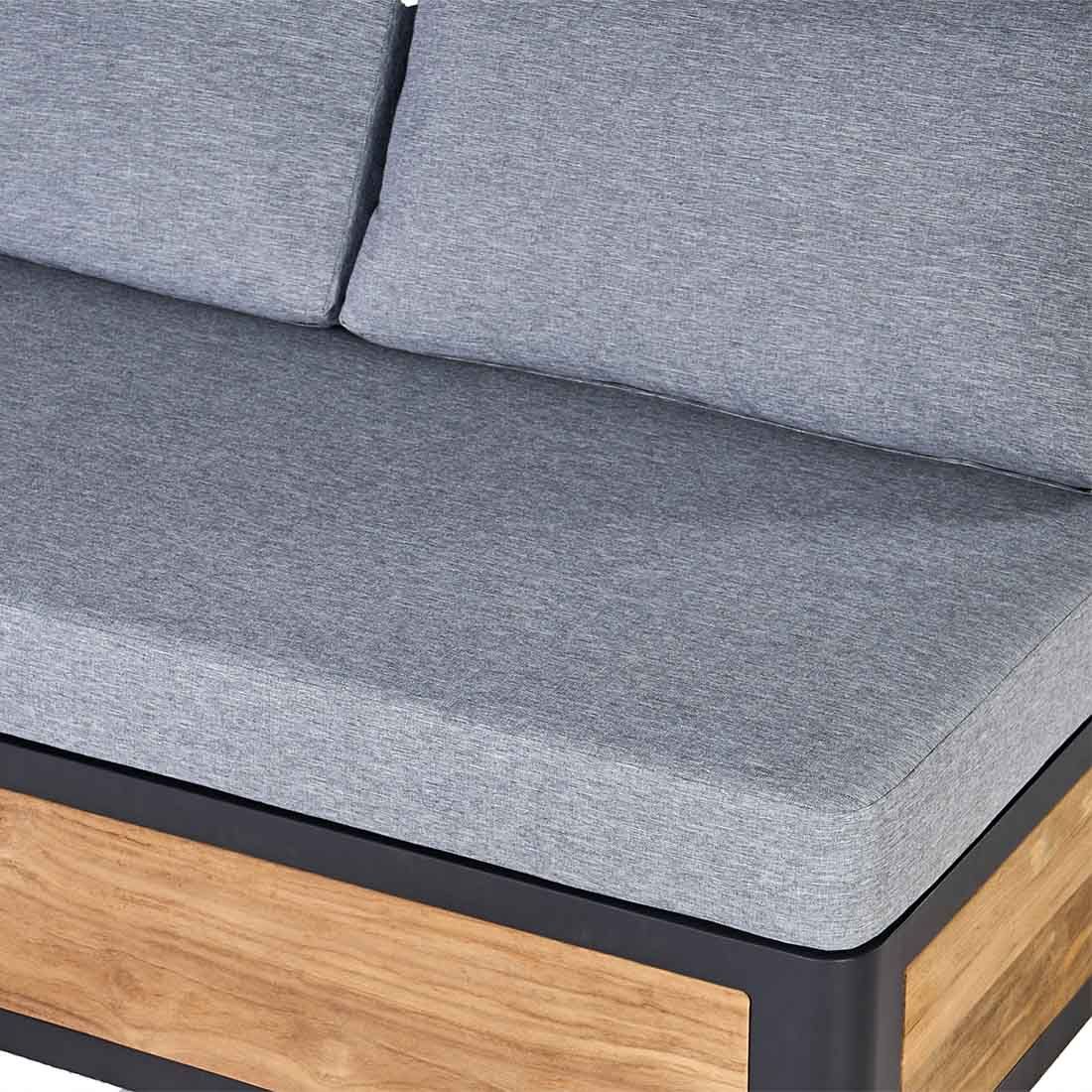 OUTLIV. Paros Gartenloungesofa verstellbar Aluminium/Teak recycelt/Olefin