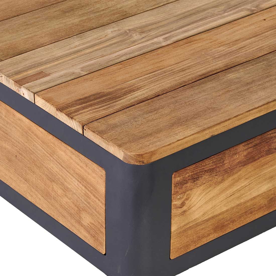 OUTLIV. Paros Loungetisch 70x70cm Aluminium/Teak recycelt