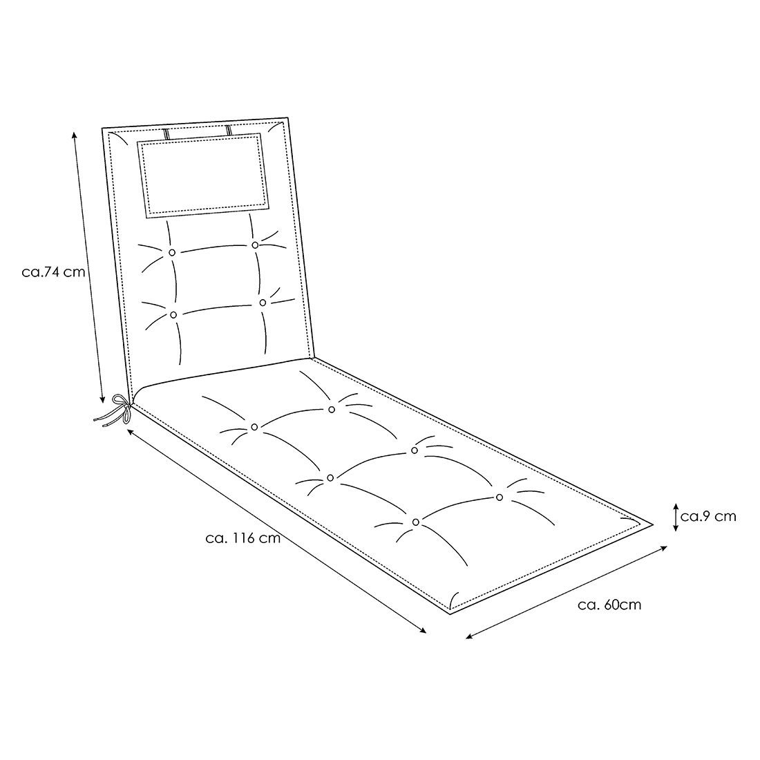 KETTtex Rom Gartenliegenauflage 60x190cm Olefin