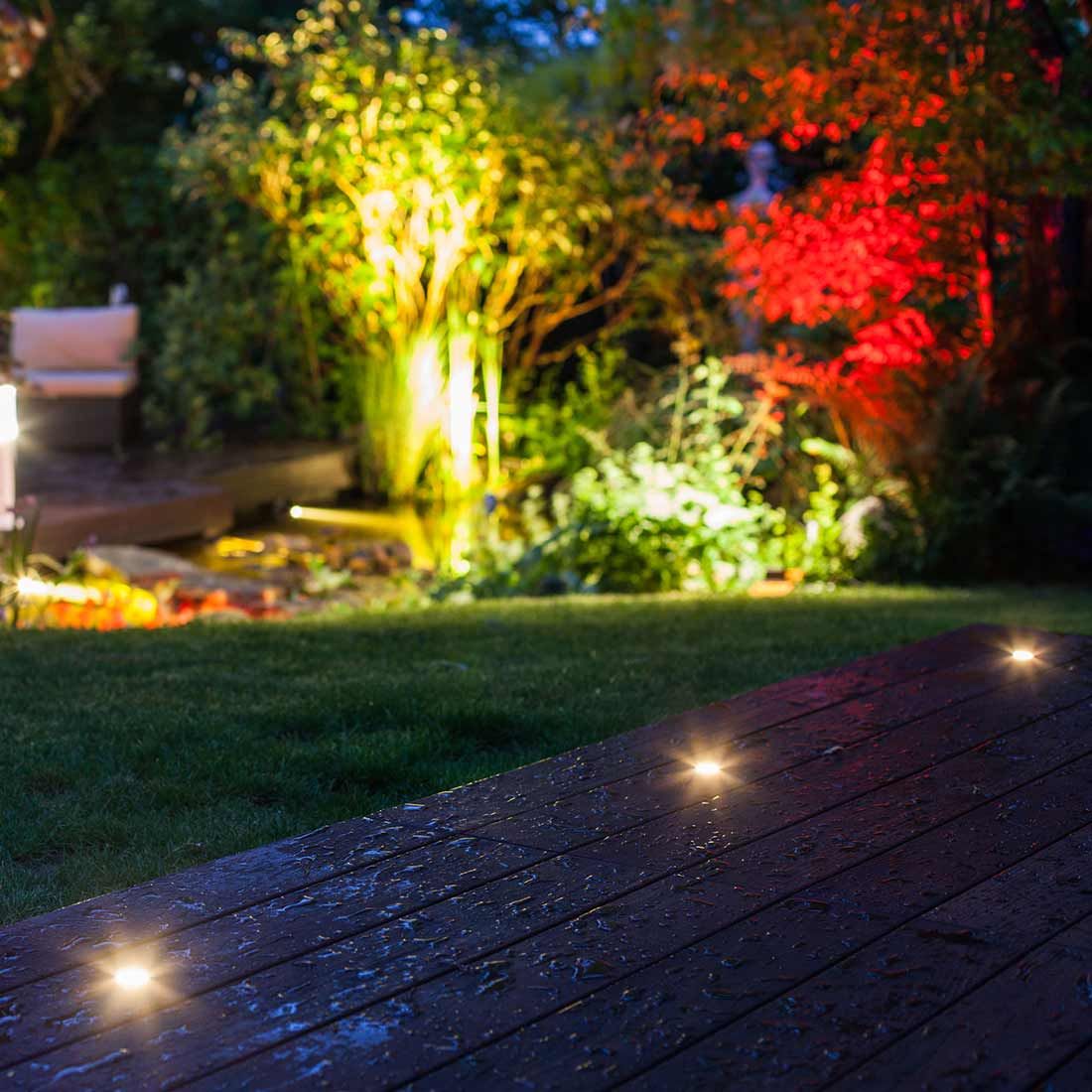 OUTLIV. Smart Light Starter-Set "3 Decklights mit Transformator"