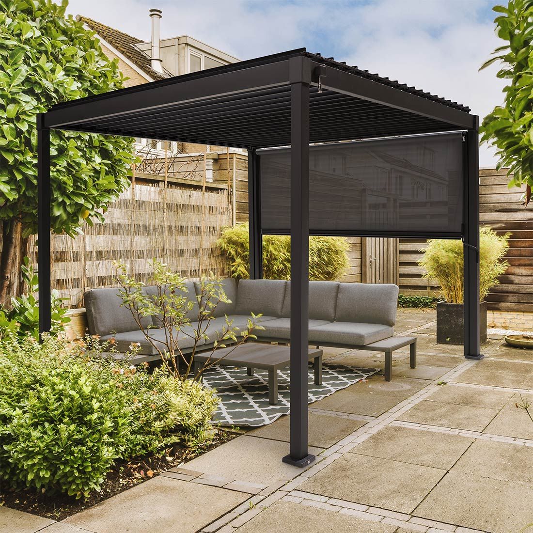 OUTLIV. Solid Seitenrollo für Gartenpergola 300cm Aluminium/Textilene