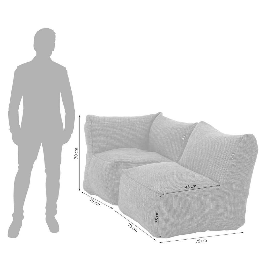 ROOLF Living Dotty Gartenloungesofa Polypropylen