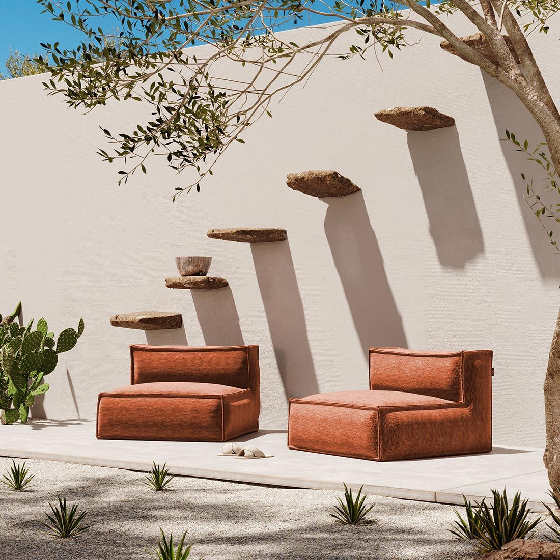 ROOLF Living Silky Loungesessel Polypropylen/Chenille
