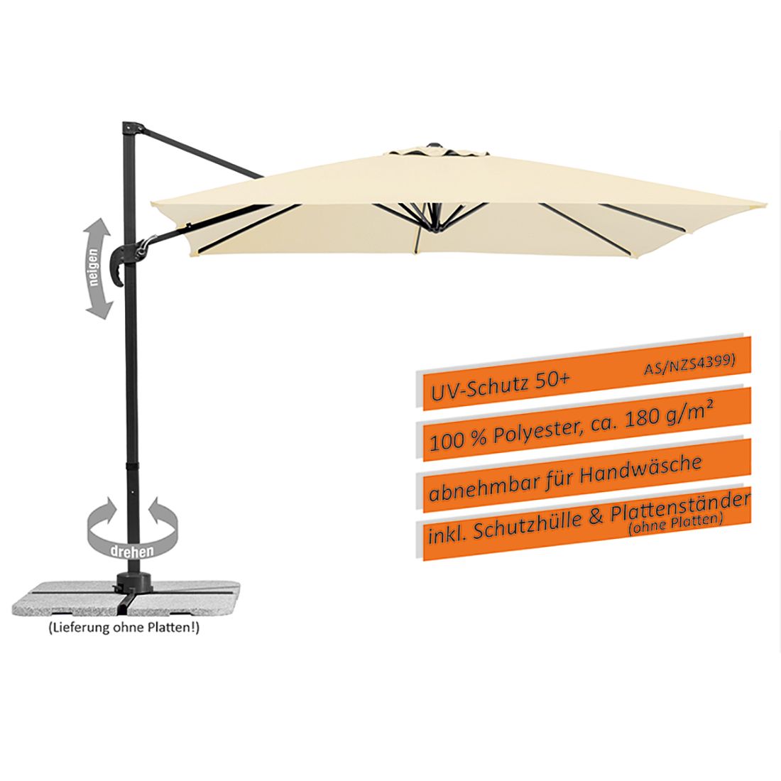 Schneider Rhodos Junior Ampelschirm 270x270cm