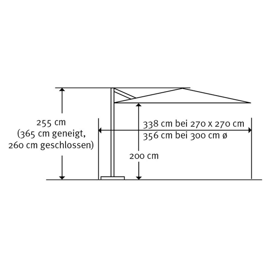 Schneider Rhodos Eco Twist Ampelschirm Ø300cm