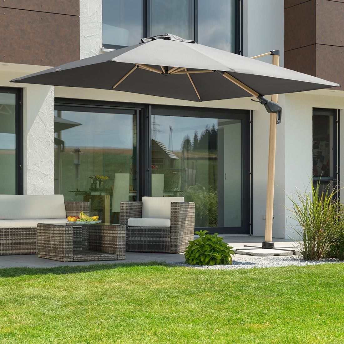 Schneider Rhodos Twist-Woody Ampelschirm 300x300cm