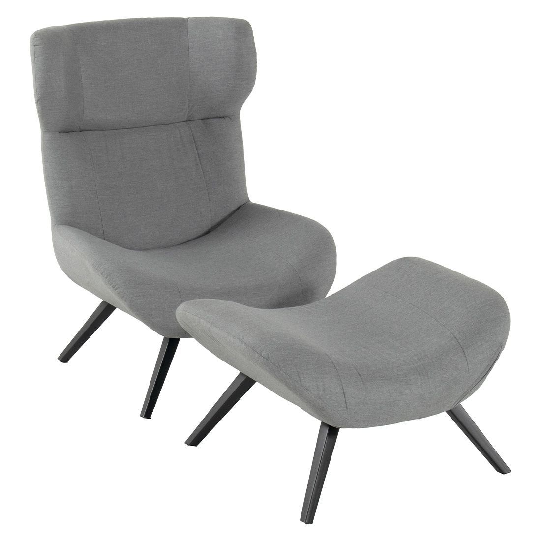 SCHÖNER WOHNEN-Kollektion Elin Loungesessel inkl. Hocker Aluminium/Sunbrella