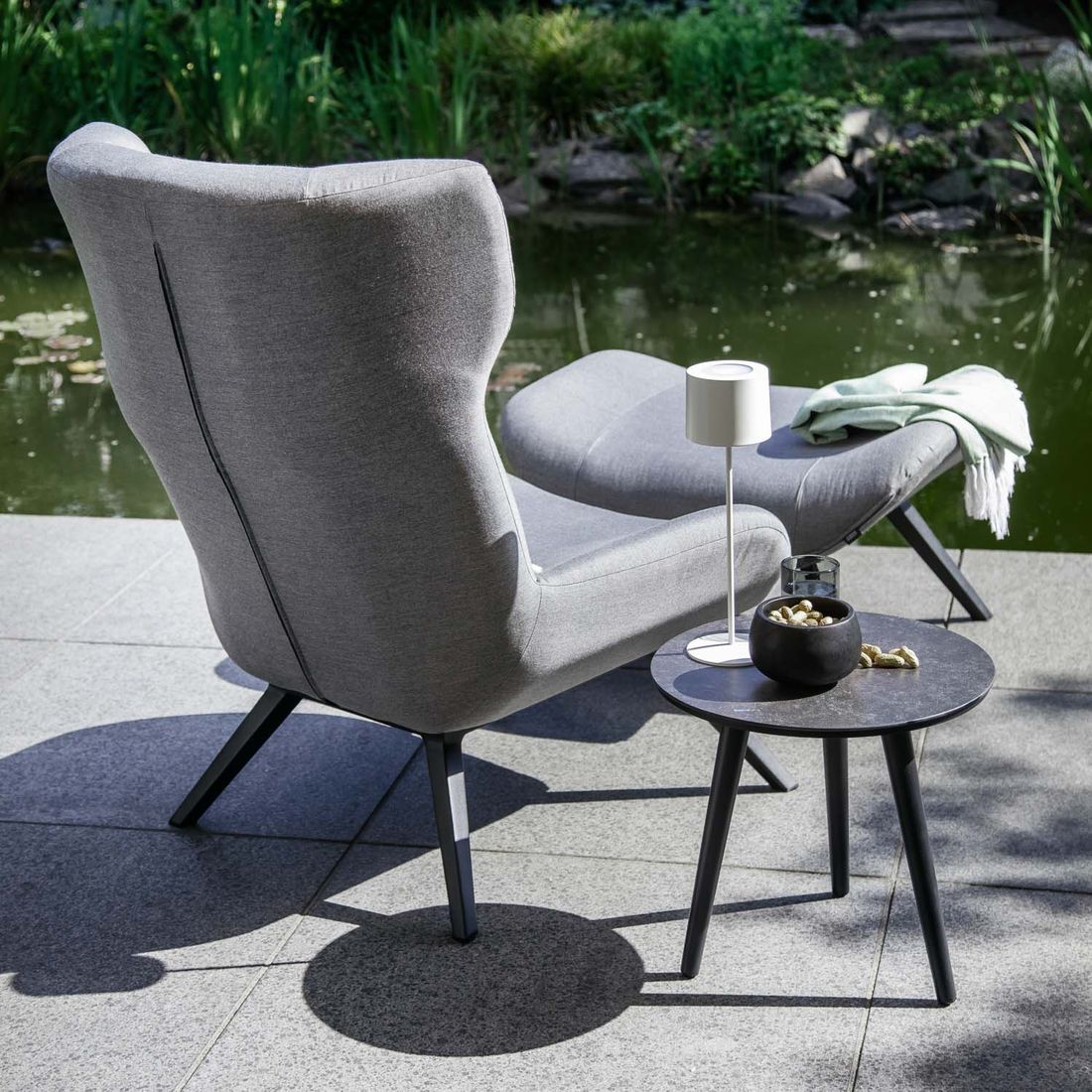 SCHÖNER WOHNEN-Kollektion Texel Gartentisch Ø66cm Aluminium/Glaskeramik
