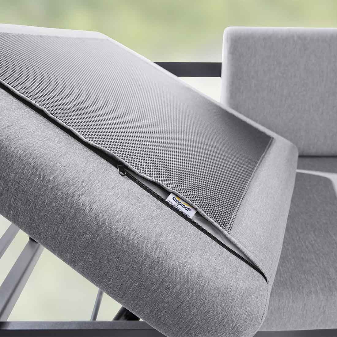 Sieger Adelaide Diningsofa Aluminium/Sunproof