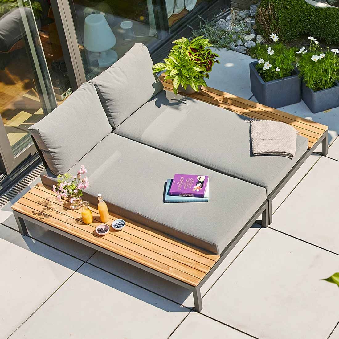 Siena Garden Alvida Doppelliege AluminiumPolyester Matt AnthrazitGrau |  Garten-und-Freizeit.at