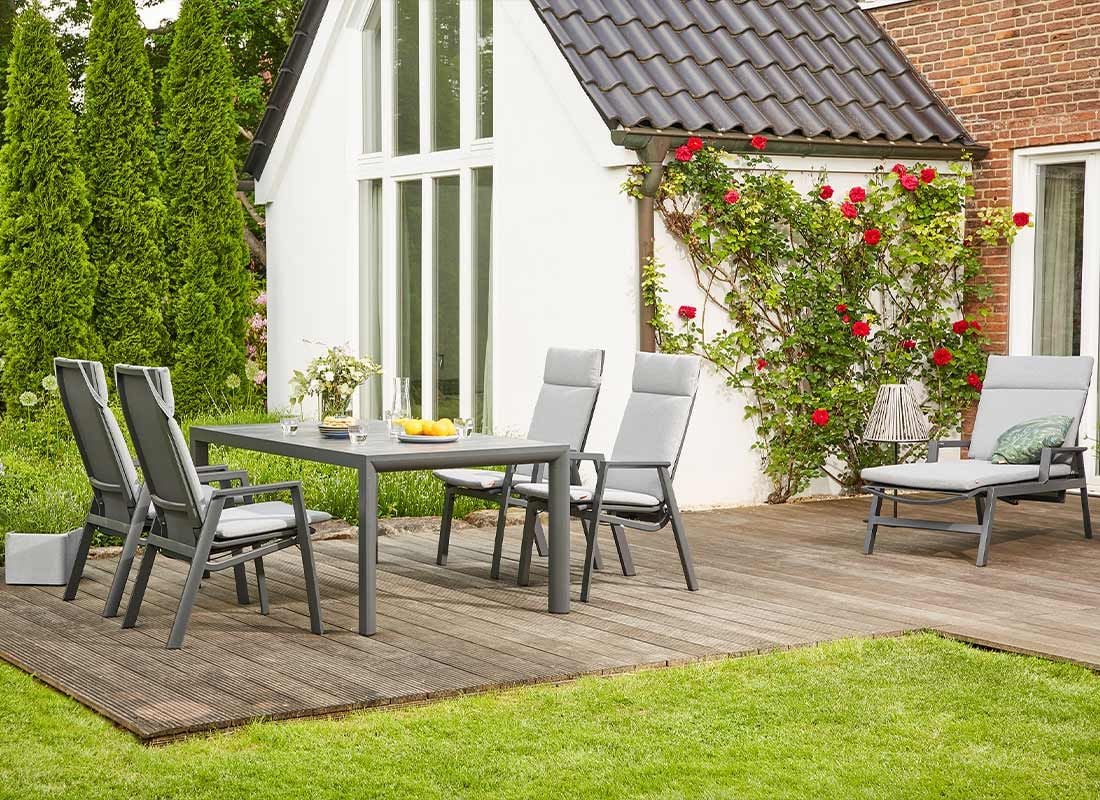 Siena Garden Valencia Gartenliege verstellbar Aluminium/Polypropylen