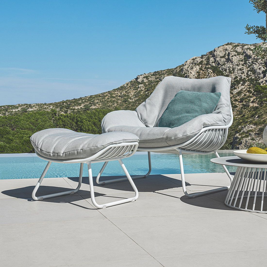 Solpuri Chill Loungesessel inkl. Hocker Aluminium/Acryl